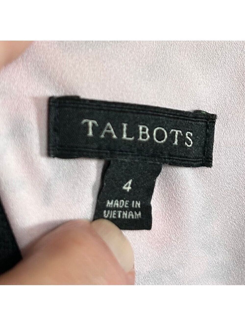 Talbots Pink Green Floral Cottagecore Short Sleeve Button-Up Dress Size 4 - Picture 5 of 11